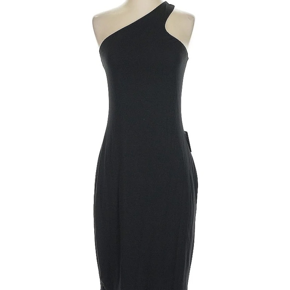 Elegant Black One-Shoulder Dress, Express size XS